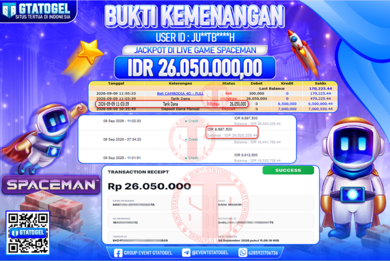 BUKTI WITHDRAW GTATOGEL KEMENANGAN JACKPOT DI LIVE GAME SPACEMAN