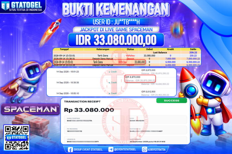 BUKTI WITHDRAW GTATOGEL KEMENANGAN JACKPOT DI LIVE GAME SPACEMAN